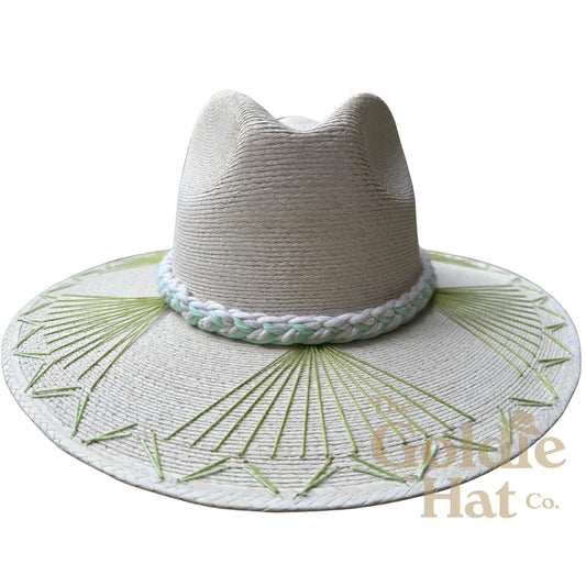 Mallorca Hat | Lime & Turquoise L