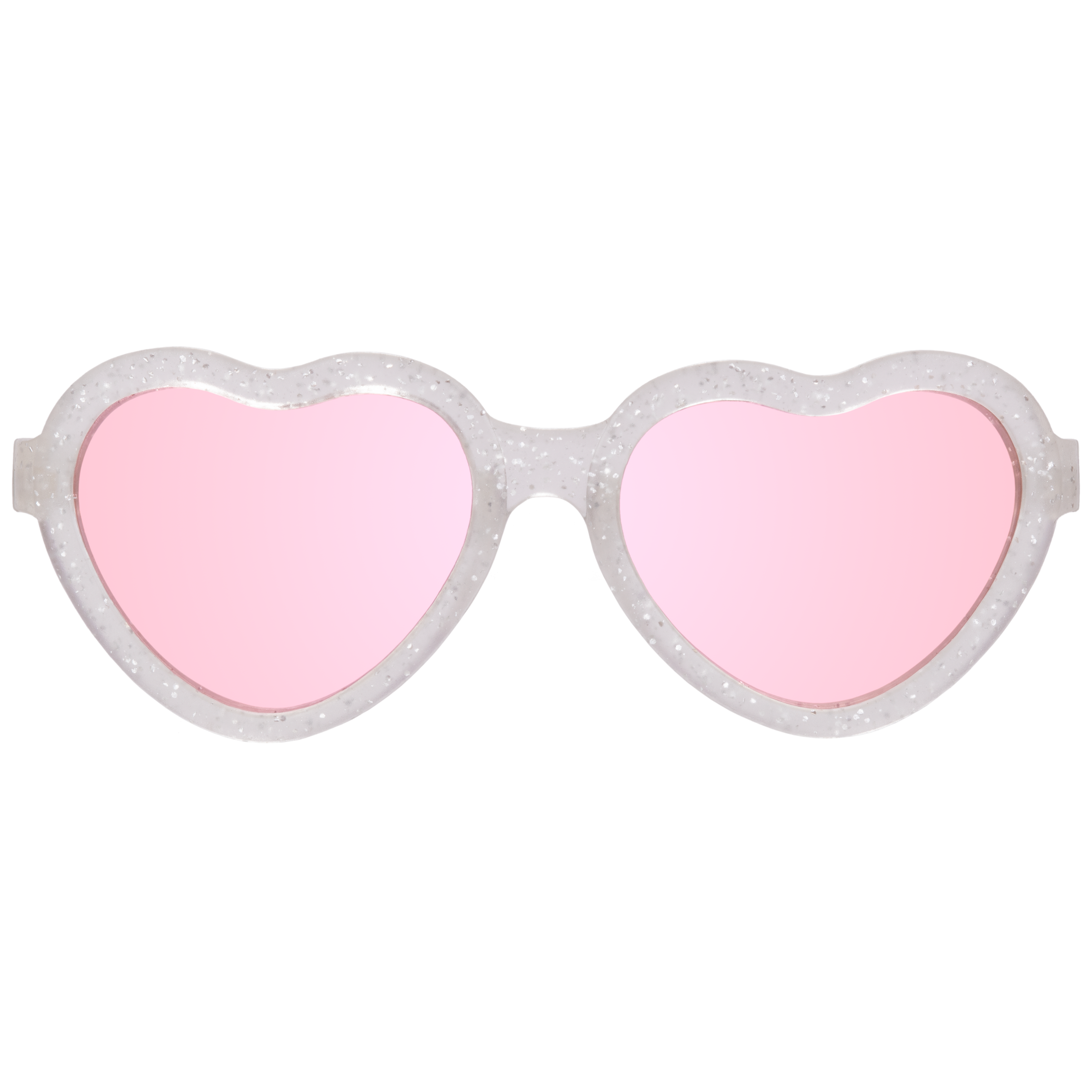 Silver Shimmer Hearts with Pink Mirrored Lens: Ages 0-2