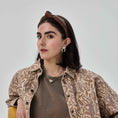 Load image into Gallery viewer, WALNUT SLIM KNOTTED TOOLED FAUX LEATHER HEADBAND
