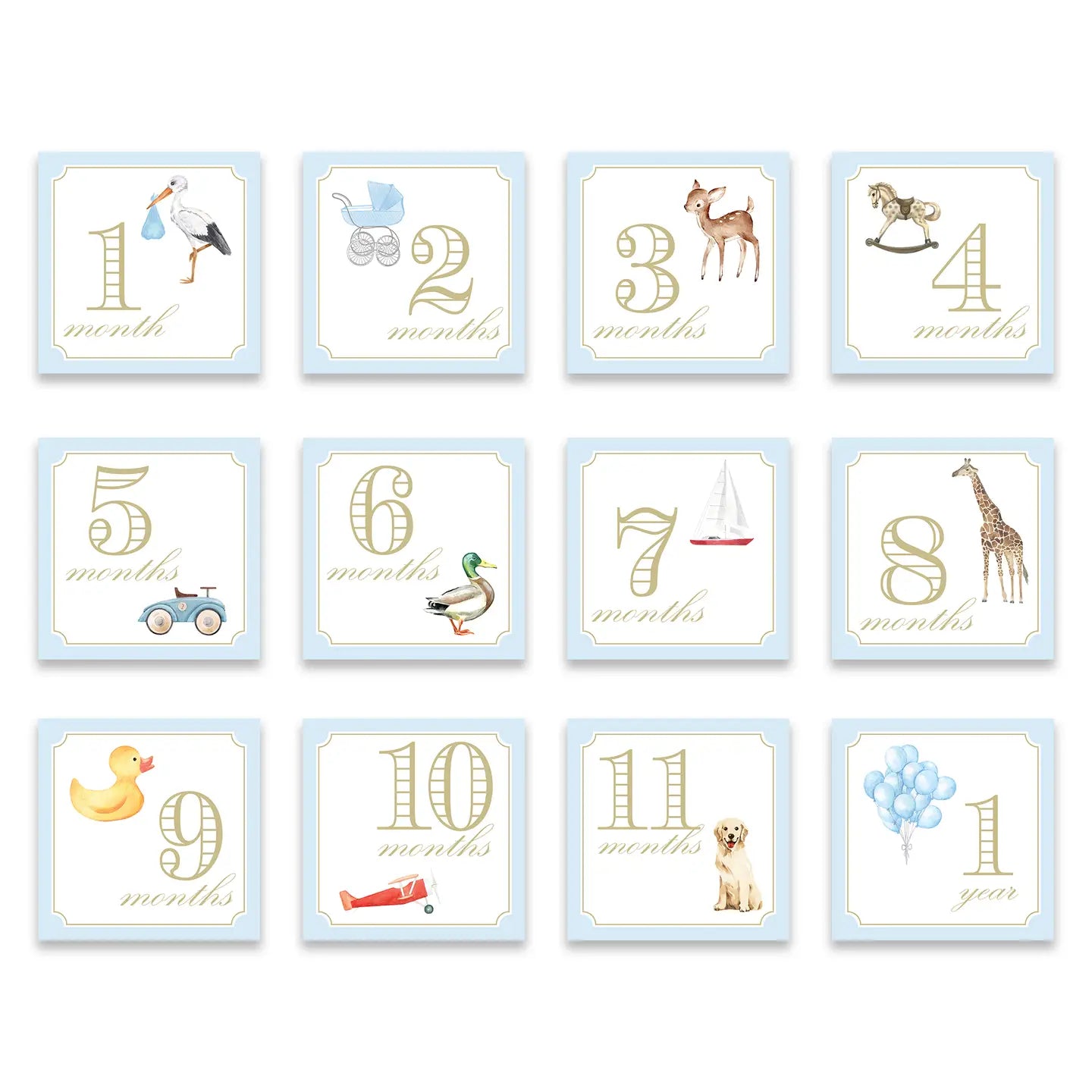 Baby Milestone Cards | Blue