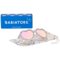 Load image into Gallery viewer, Silver Shimmer Hearts with Pink Mirrored Lens: Ages 0-2
