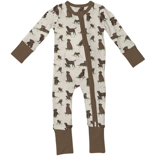 Chocolate Lab Dogs - Convertible Zip PJs