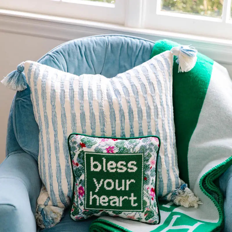 Bless Your Heart Needlepoint Pillow