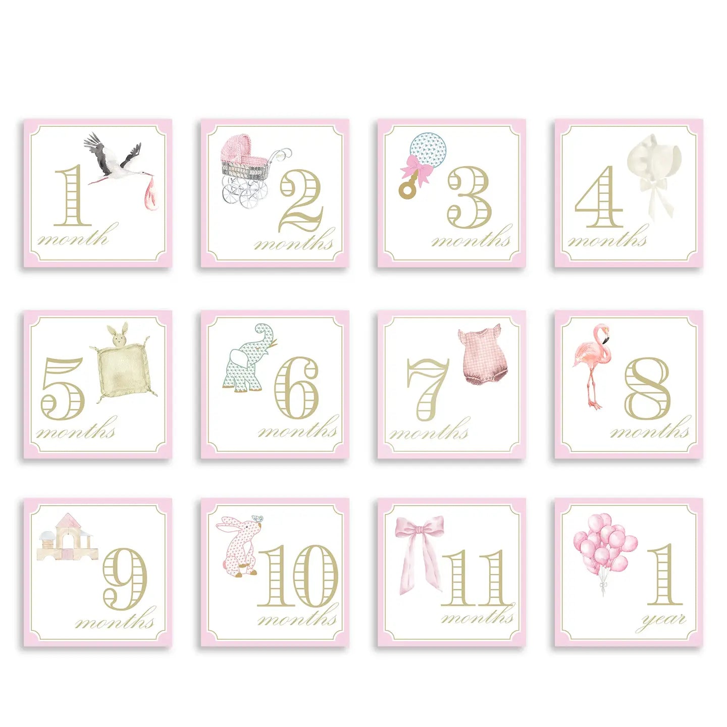 Baby Milestone Cards | Pink