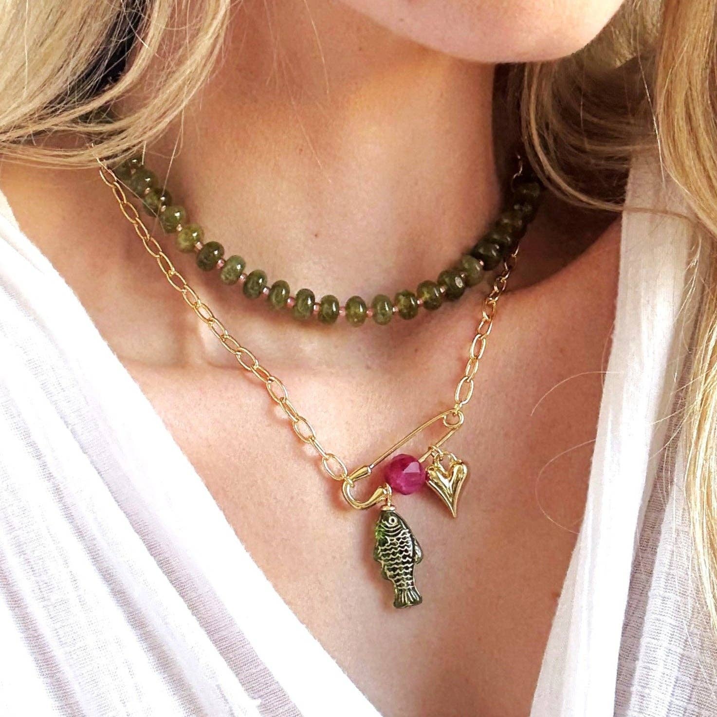 Desert Talisman Charm Necklace: 16 inch