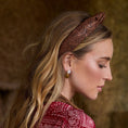 Load image into Gallery viewer, WALNUT SLIM KNOTTED TOOLED FAUX LEATHER HEADBAND
