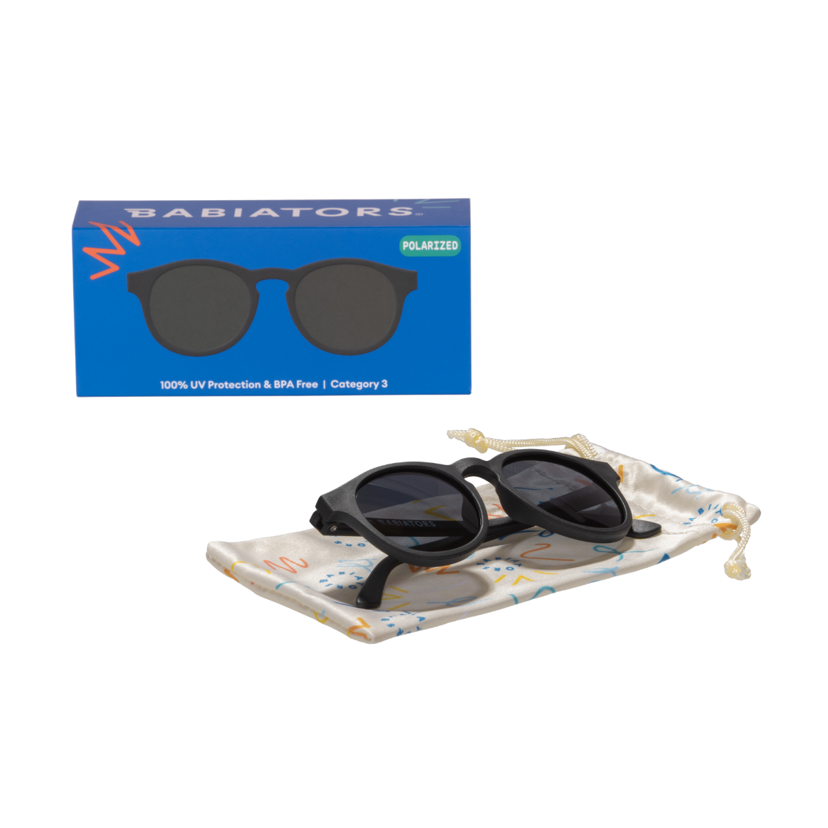 Jet Black Keyhole | Smoke Polarized Lens: Ages 3-5