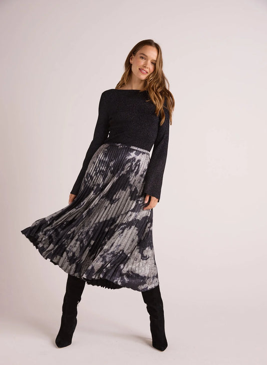 Silver Midi Skirt