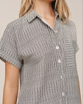 Load image into Gallery viewer, Roll Sleeve Shirt Dress | Hatch Stripe
