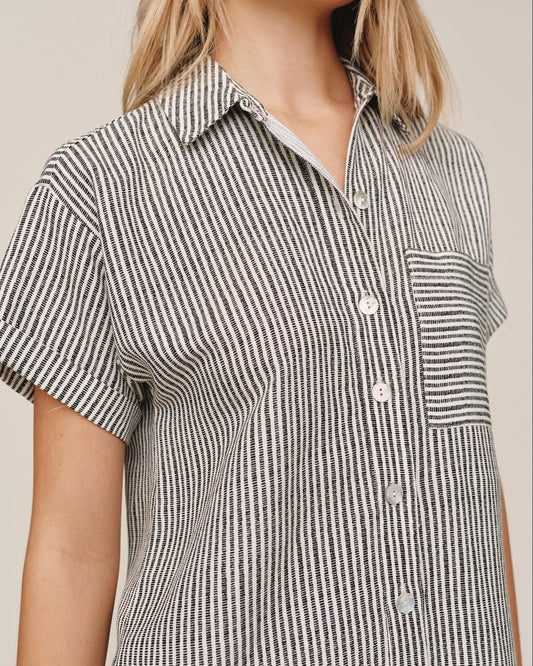 Roll Sleeve Shirt Dress | Hatch Stripe