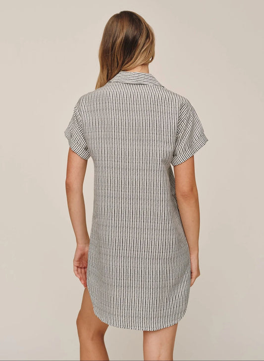 Roll Sleeve Shirt Dress | Hatch Stripe