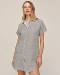 Load image into Gallery viewer, Roll Sleeve Shirt Dress | Hatch Stripe
