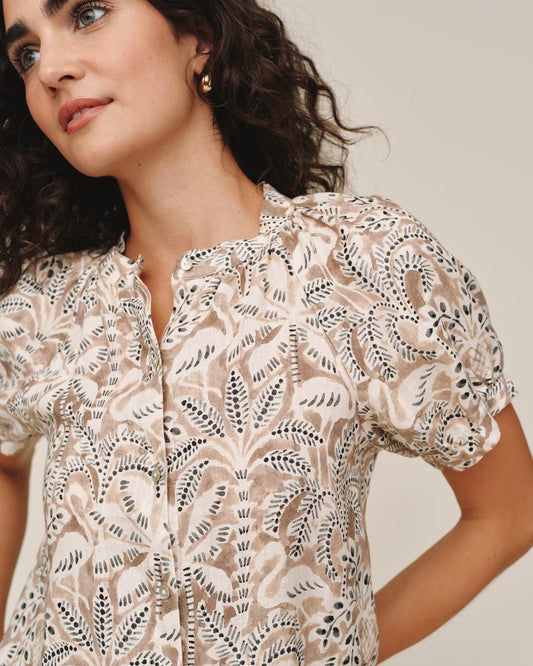 Short Sleeve Raglan Shirt | Palm Print