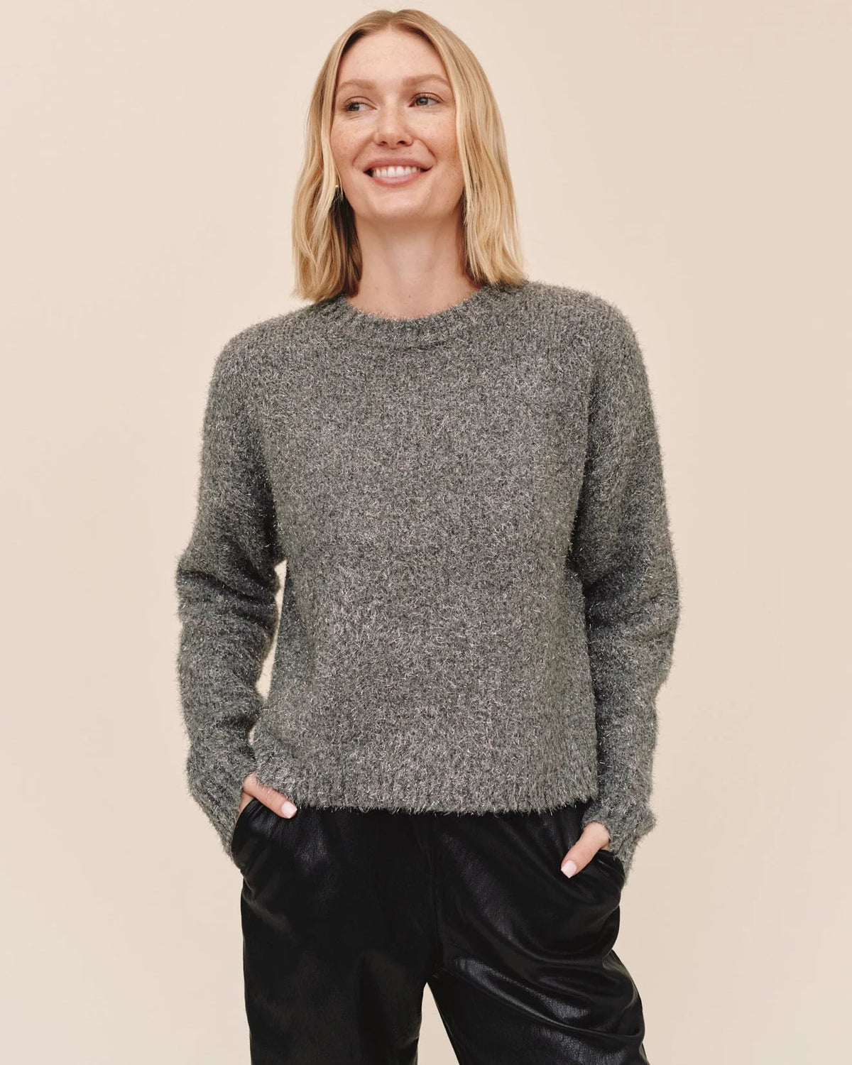 Slouchy Sweater | Charcoal Shimmer