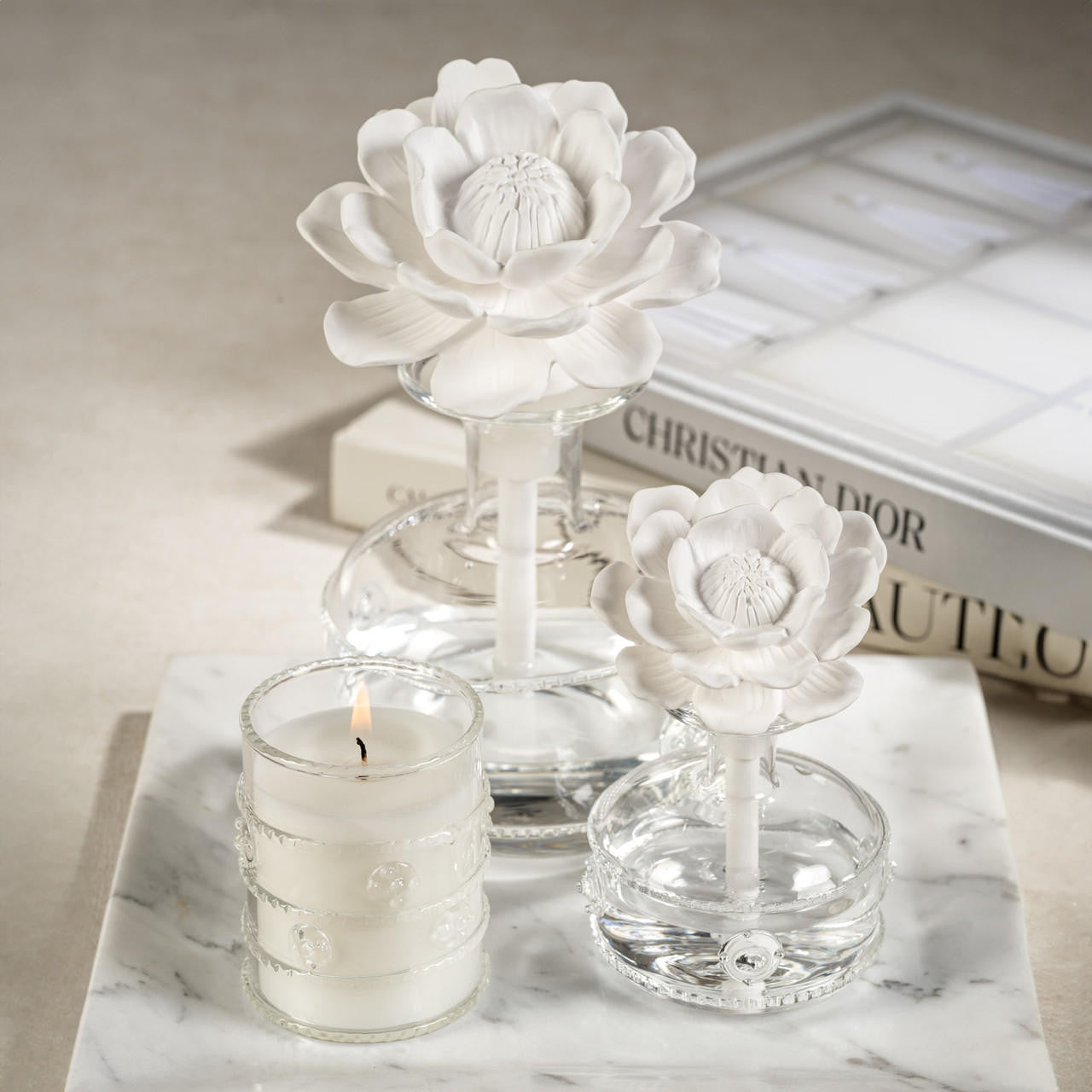 Mini Grand Casablanca Porcelain Diffuser | White Rose